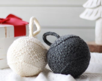 Christmas ornaments knitting pattern, PDF instruction for instant download, chevron