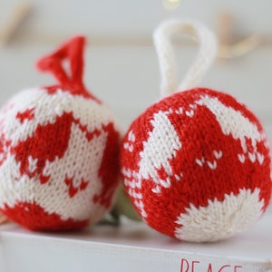 4-in-1 Christmas ornaments knitting pattern, PDF instruction for instant download, LOVING BIRDS image 9
