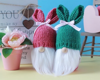 NEW! Knitting pattern, Bunny Ears hat for handmade gnomes, instant download, PDF File