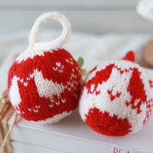 4-in-1 Christmas ornaments knitting pattern, PDF instruction for instant download, LOVING BIRDS image 2