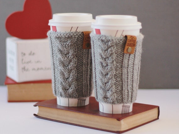 4-in-1 KNITTING PATTERN bundle, mug sleeves, coffee cozies, tea cozies, DIY tutorial, Irish sweater, instant pdf download