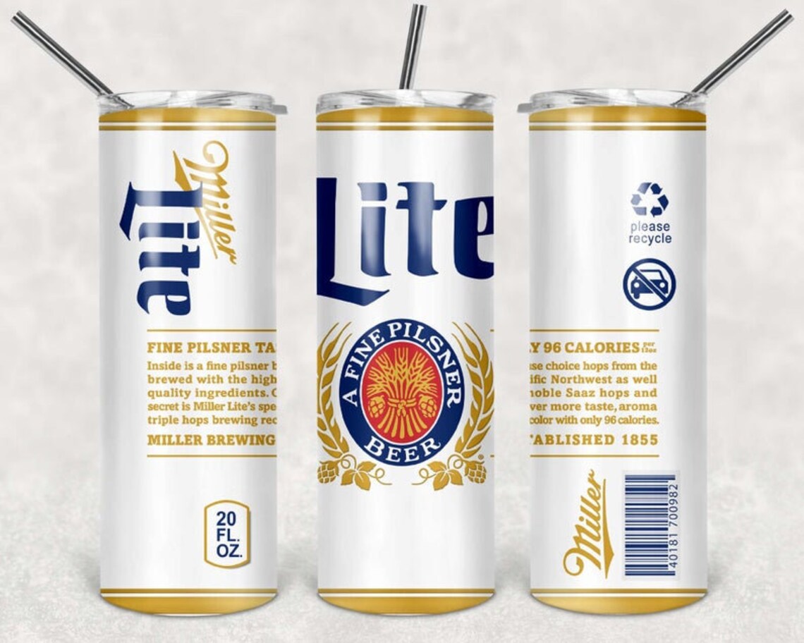 Miller Lite Tumbler Etsy