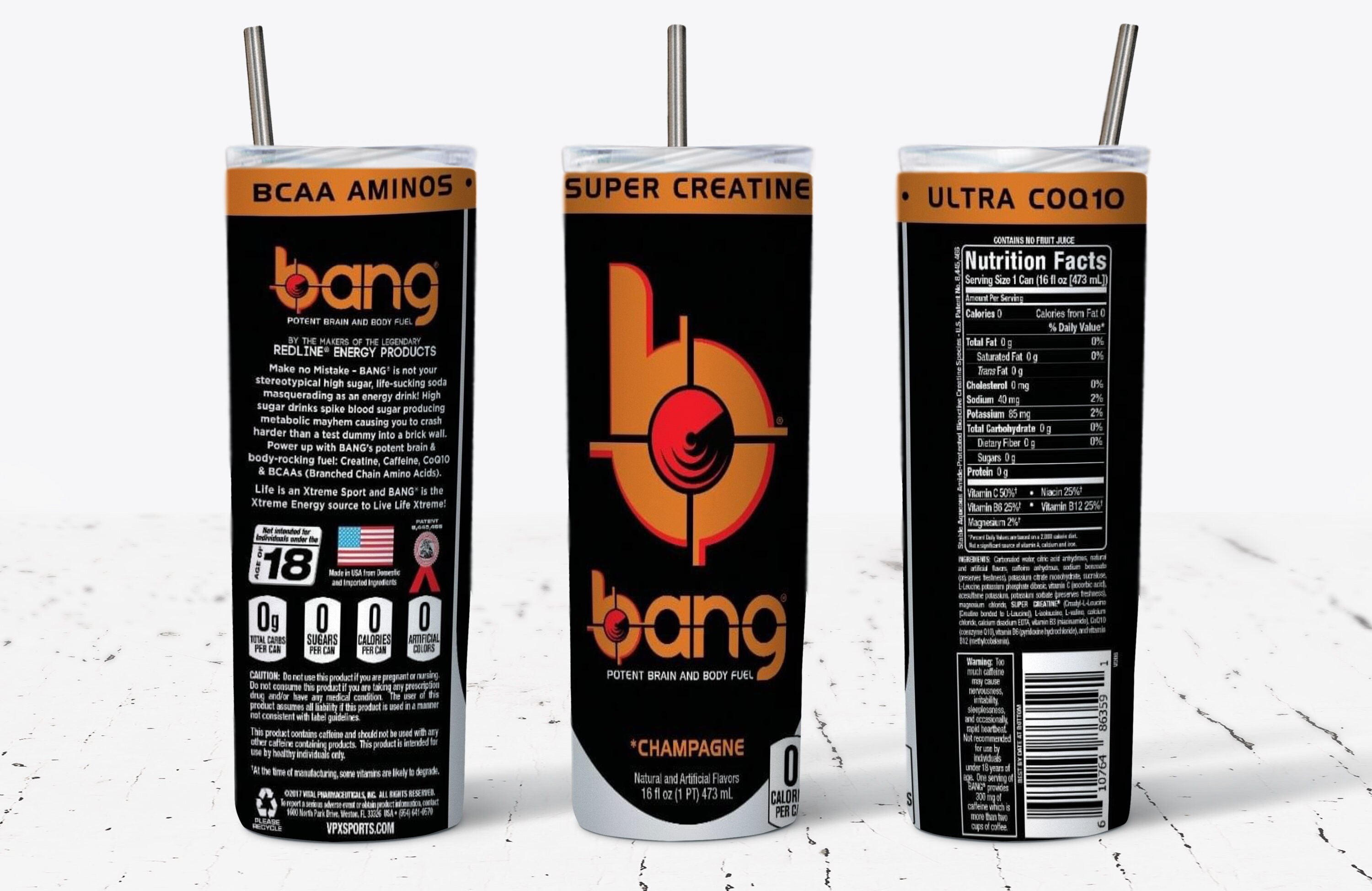 Bang Champagner Energy Drink Tumbler Etsy