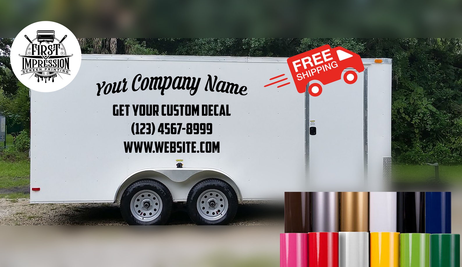 Custom Vinyl Trailer Decals Lettering, Enclosed Trailer Signs Graphics