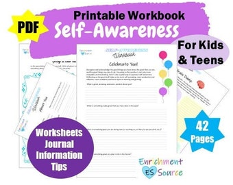 Self-Awareness Workbook, Self Awareness Journal, Self Awareness Packet, Kids Self Awareness, Teens Self Awareness, Adult Self Awareness Pack