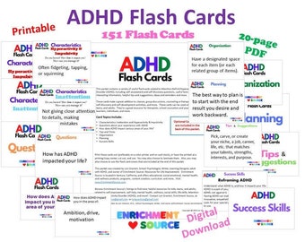 ADHD Flash Cards, ADHD Therapy Resource, ADHD Counseling Tool, adhd question cards, adhd kids flash cards, adhd teen therapy, adhd adult
