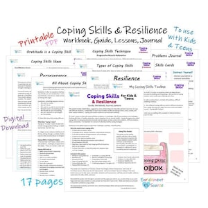 Coping Skills and Resilience Workbook and Lessons for Kids and Teens, Coping Strategies, Building Resilience, Perseverance, Self-Esteem