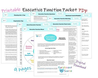 Executive Function ADHD Workbook, User Guide Tips, ADHD Resource, Attention Deficit, Therapy Resource, Organization, Focus, Counseling Tool