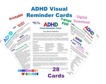 Tarjetas recordatorias de cuidado personal del TDAH, inspiración para el TDAH, herramienta de terapia para el TDAH, signos motivacionales del TDAH, ideas para el TDAH para niños, adolescentes y adultos, apoyo para el TDAH