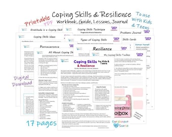 Coping Skills and Resilience Workbook and Lessons for Kids and Teens, Coping Strategies, Building Resilience, Perseverance, Self-Esteem