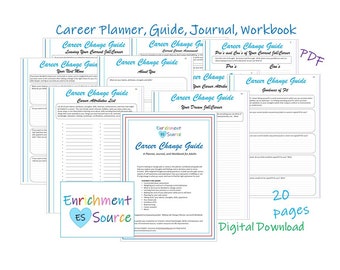 Career Change Planner for Adults, Printable Career Plan Workbook, Career Exploration Journal, Job Change Guide, Making a Career Change