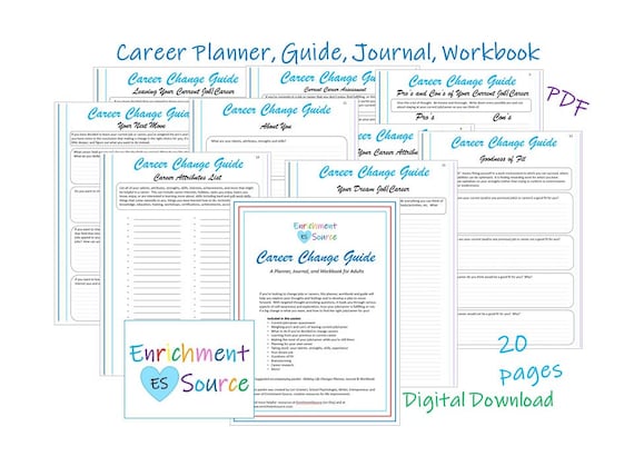 Career Change Planner for Adults, Printable Career Plan Workbook, Career Exploration Journal, Job Change Guide, Making a Career Change