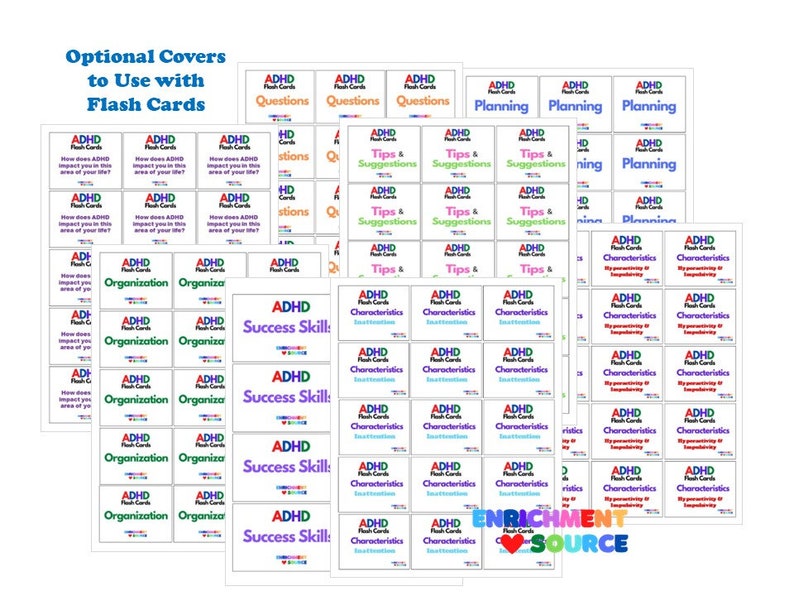 ADHD Flash Cards, ADHD Therapy Resource, ADHD Counseling Tool, ADHD vraagkaarten, ADHD kinderen flashkaarten, ADHD tienertherapie, ADHD volwassene afbeelding 5