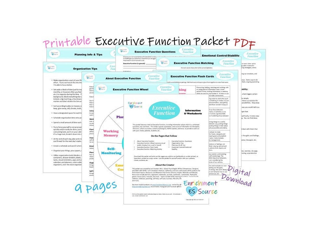 Executive Function Adhd Workbook User Guide Tips Adhd Resource Executive Function Adhd Workbook User Guide Tips Adhd Resource