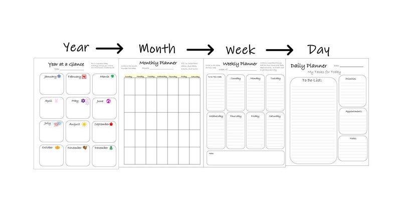ADHD Printable Planner Attention Deficit Hyperactivity | Etsy