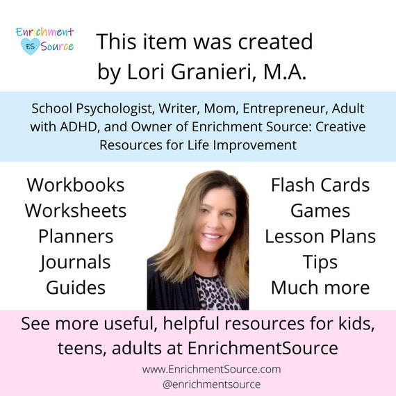 ADHD Checklists and Worksheets ADHD Symptoms and - Etsy