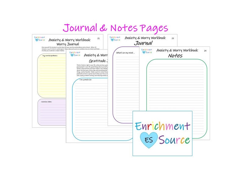 Worry Note Anxiety Workbook for Kids, Teens, Young Adults, Worry Journal ...