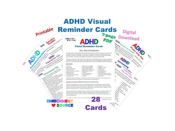 ADHD Self Care Reminder Cards, ADHD Inspiration, ADHD therapy tool, adhd motivational signs, adhd ideas for kids teens adults, adhd support