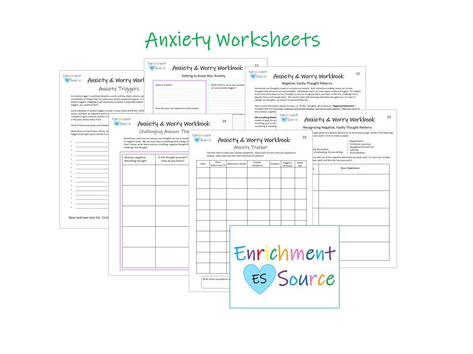 Anxiety Workbook for Kids, Teens, Young Adults, Worry Journal ...