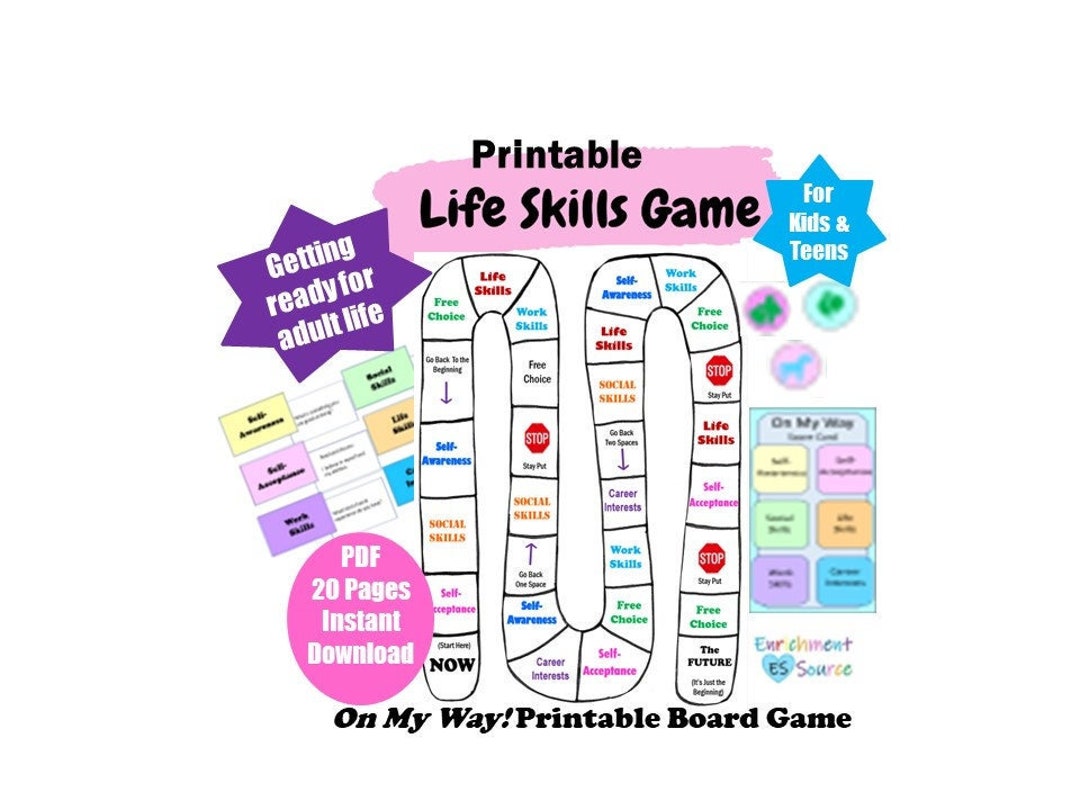 Social Studies Board Games, PDF printables with template