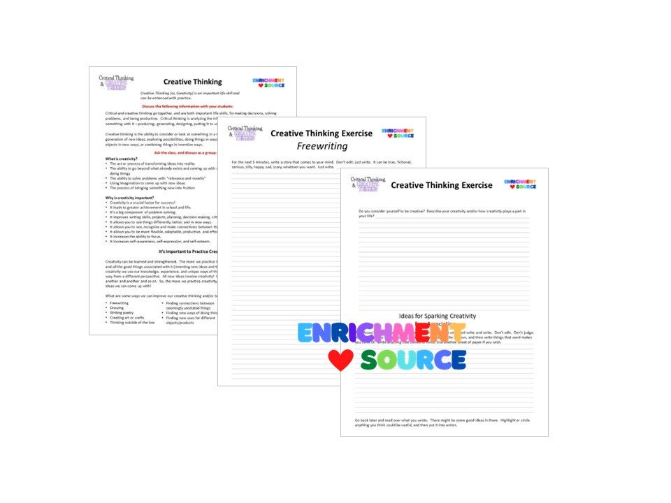Critical Thinking Creative Thinking Lesson, Worksheets, Exercises for ...