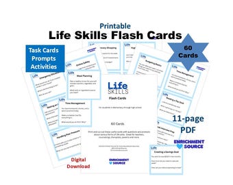 Life Skills Flash Cards, Life Skills Task Cards, Life Skills Education, Life Skills Counseling, Practical Skills, Preparing for Adult Life