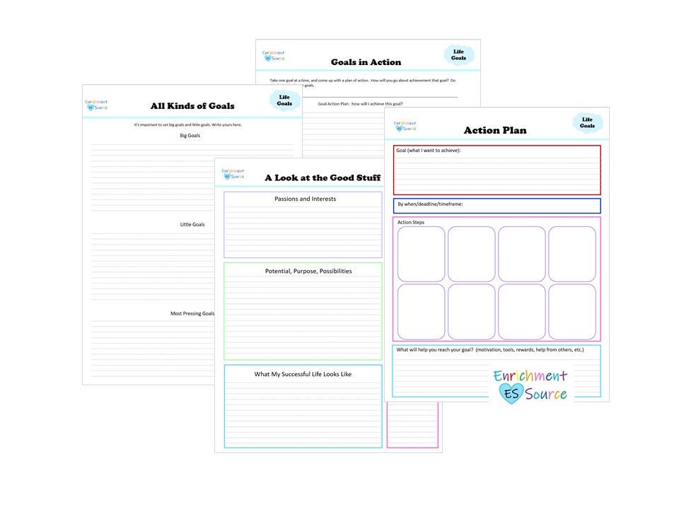 Life Goals and Action Plan Workbook, Worksheets, Planner Pages, Setting ...