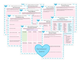 Guided Visualization Journal, Positive Changes Printable Worksheets, Positive Changes Workbook, Life Goals, Self-Help, Motivation, Planning