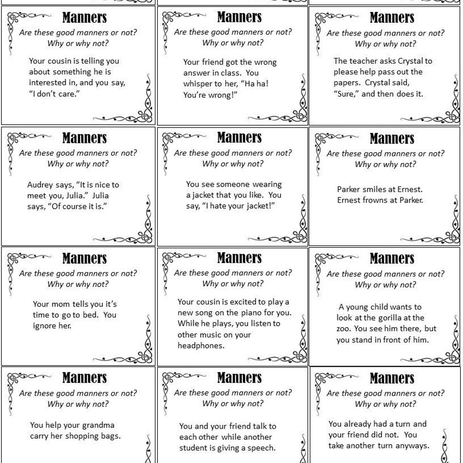 manners-good-or-bad-manners-flash-cards-social-skills-etsy