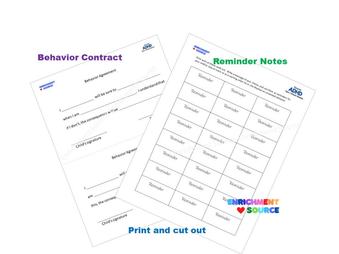ADHD Facts and Tips, Parent ADHD Cheat Sheets, ADHD Quick Reference ...