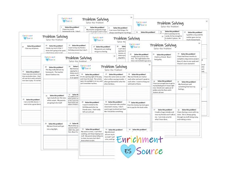 Problem Solving Printable Workbook for Kids and Teens, Life Skills ...