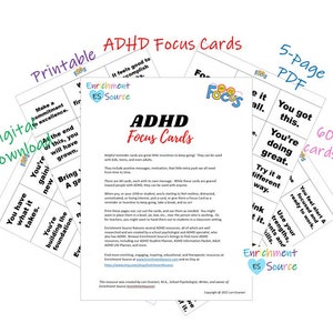 ADHD-focuskaarten, ADHD-herinneringskaarten, ADHD-motivatie, taakherinneringen, stimulans om zich te concentreren, aandachtskaarten, afleiding beperken
