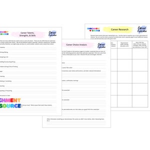 Career Lessons for Kids and Teens, Career Exploration Workbook, Job ...