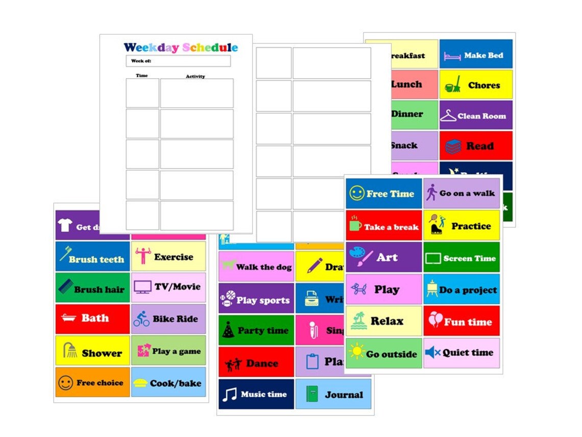Visual Week Day Schedule Printable, Visual Schedule, Week Day Schedule ...