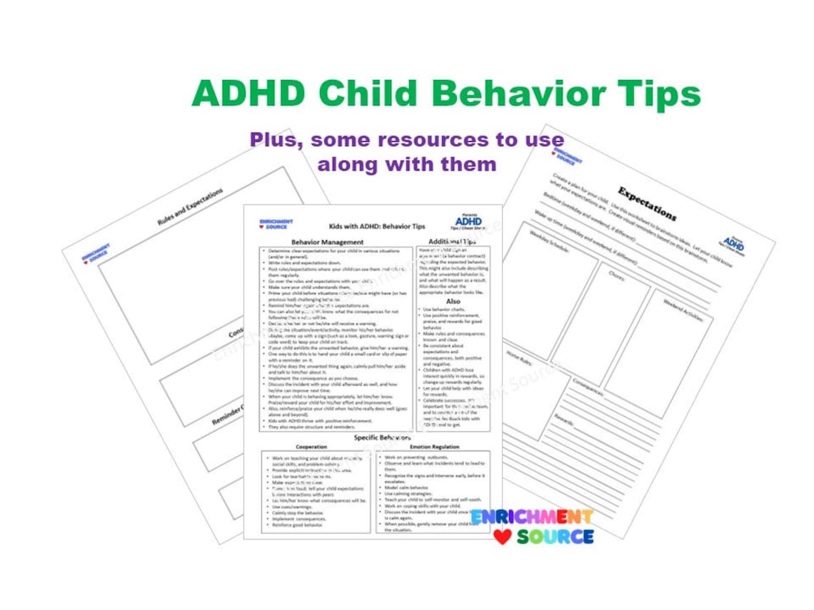 ADHD Facts and Tips, Parent ADHD Cheat Sheets, ADHD Quick Reference ...
