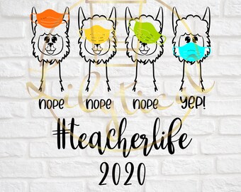 Download Teacher Llama Svg Etsy