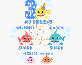 Download Free Baby Shark Birthday Svg Etsy SVG Cut Files