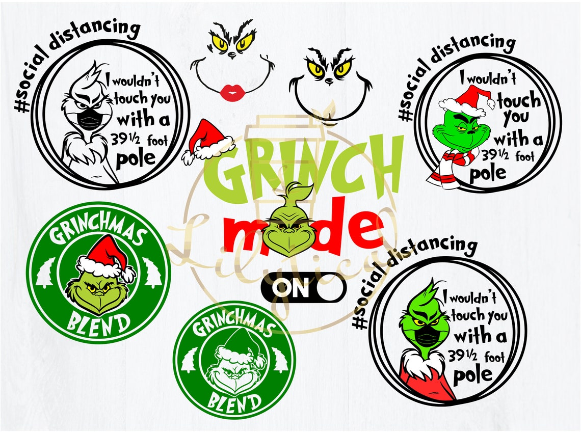 Social Distancing Svg Grinch Bundle Svg Grinch Mode On Etsy