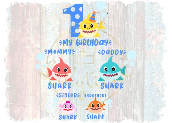 Download My First Birthday Svg Shark Family Clipart Cutfile Cricut Etsy