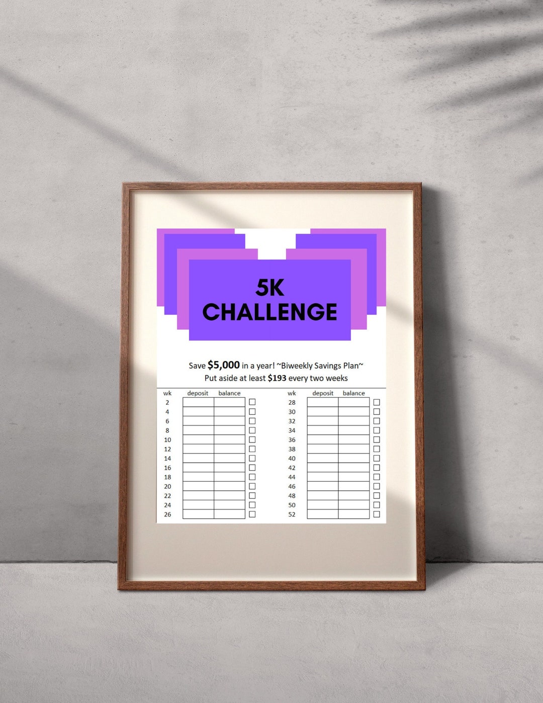 save-5000-in-a-year-biweekly-savings-tracker-digital-etsy