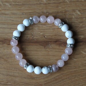 Bracelet Apaisant Quartz Rose Howlite 8mm femme image 3