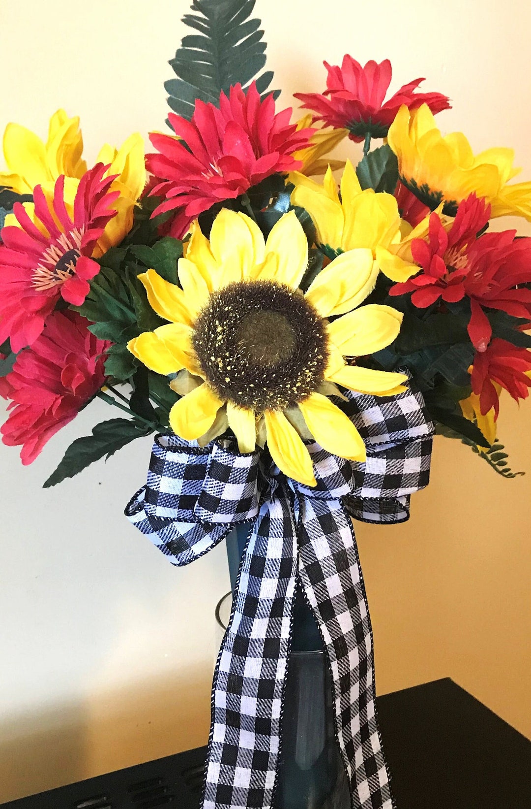 Father's Day Graveside Flowers, Birthday Memorial Flowers, Cemetery Vase Arrangement, Memorial