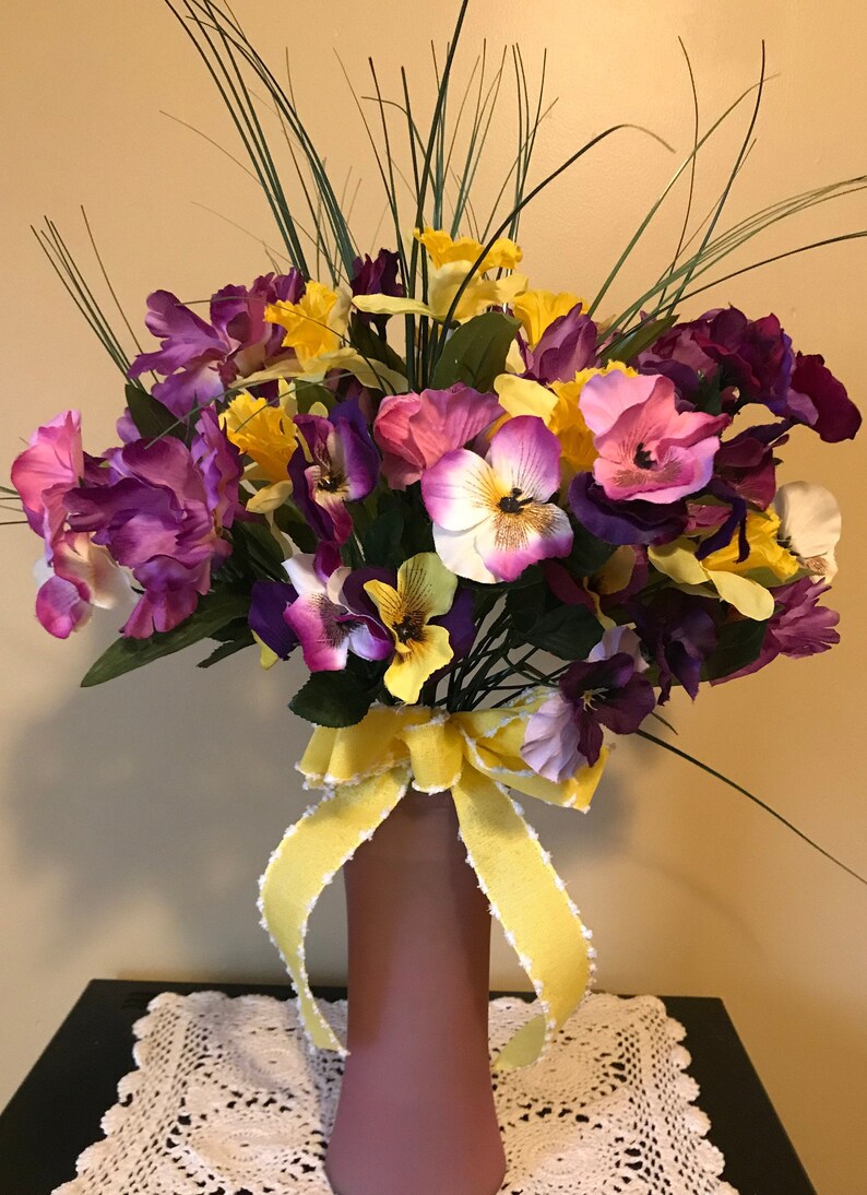 Cemetery Flowers, Graveside Flowers, Mother's Day Cemetery Flowers, Birthday, Spring Headstone