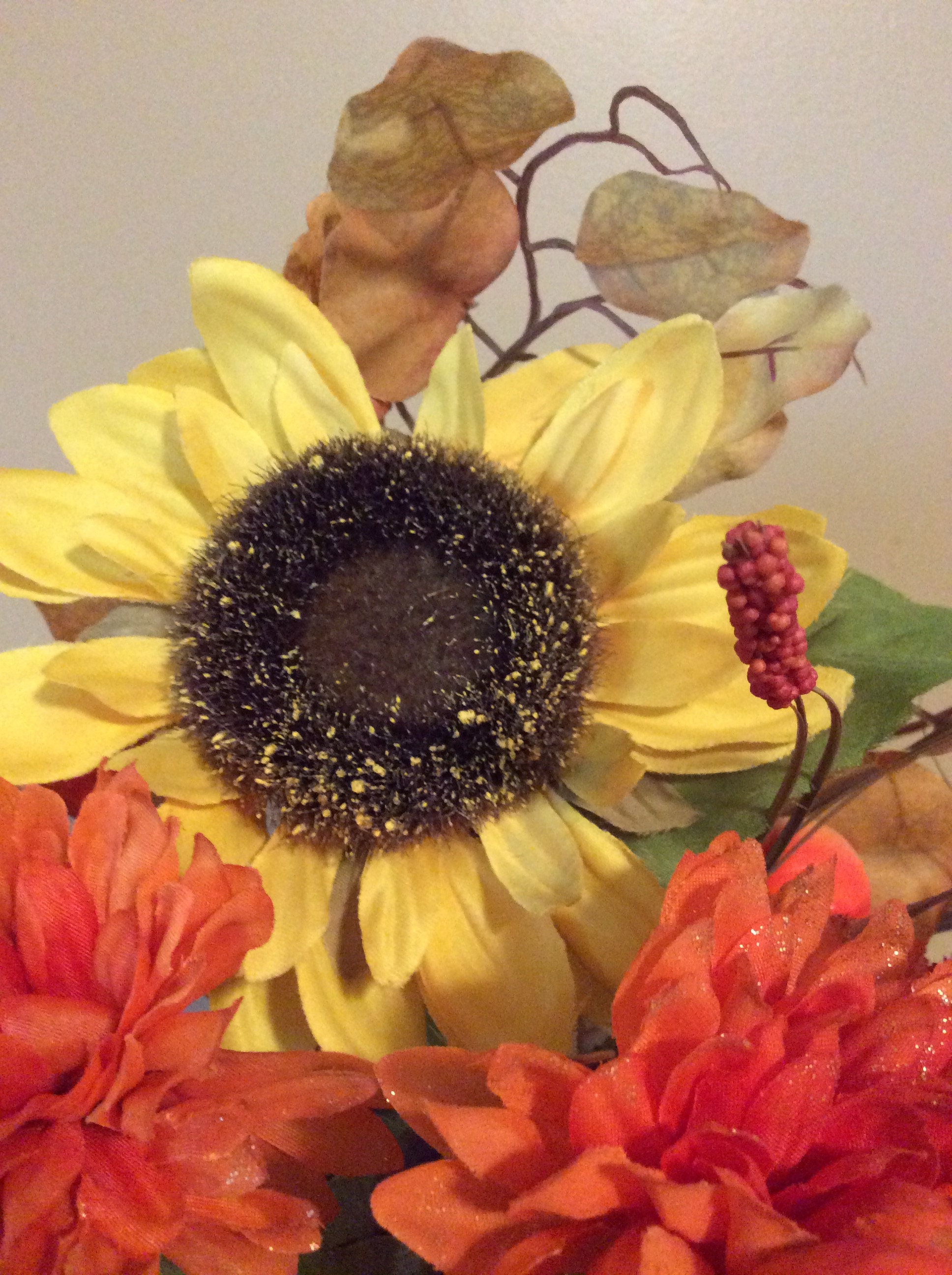 Fall Graveside Flowers Autumn Cemetery Vase Arrangement Etsy