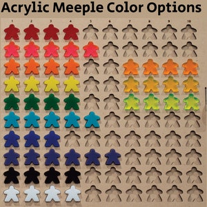 100 Acrylic Meeple for Board Games, Game Pieces, 10 x 10 Challenge Boards