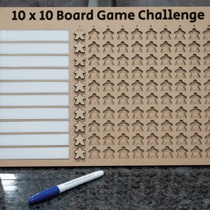 10x10 Board Game Challenge with Wooden Meeples