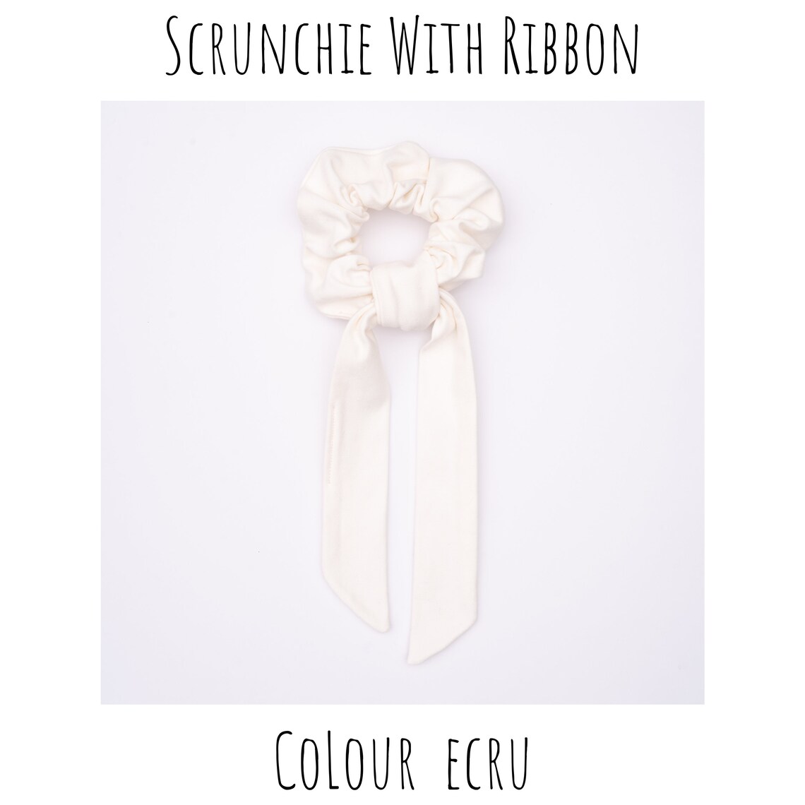 Scrunchie Ribbon White Scrunchie With Bow Hair Accessories Etsy