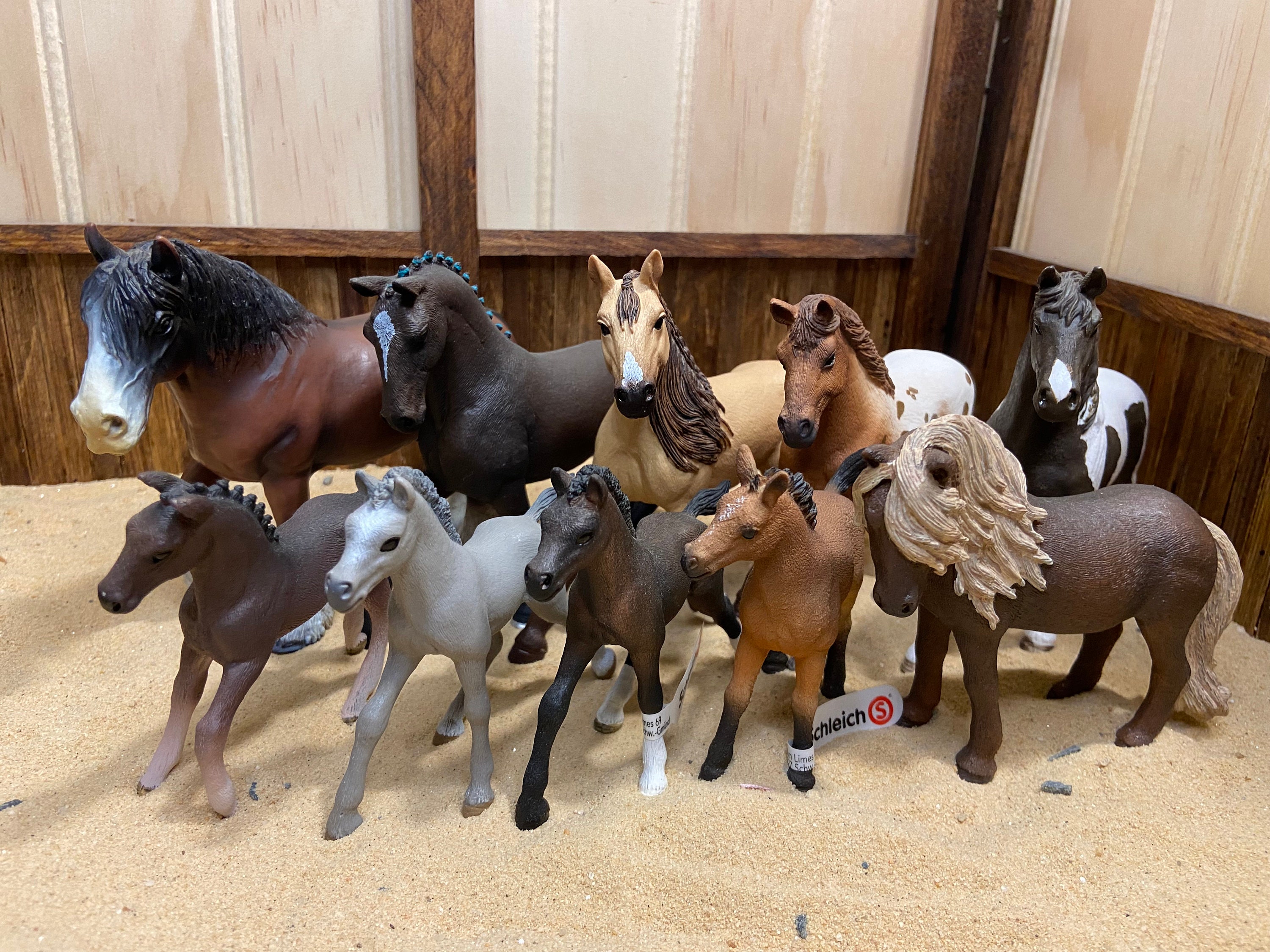 aydinids 16 pcs mini horse figures horse foal models plastic horse