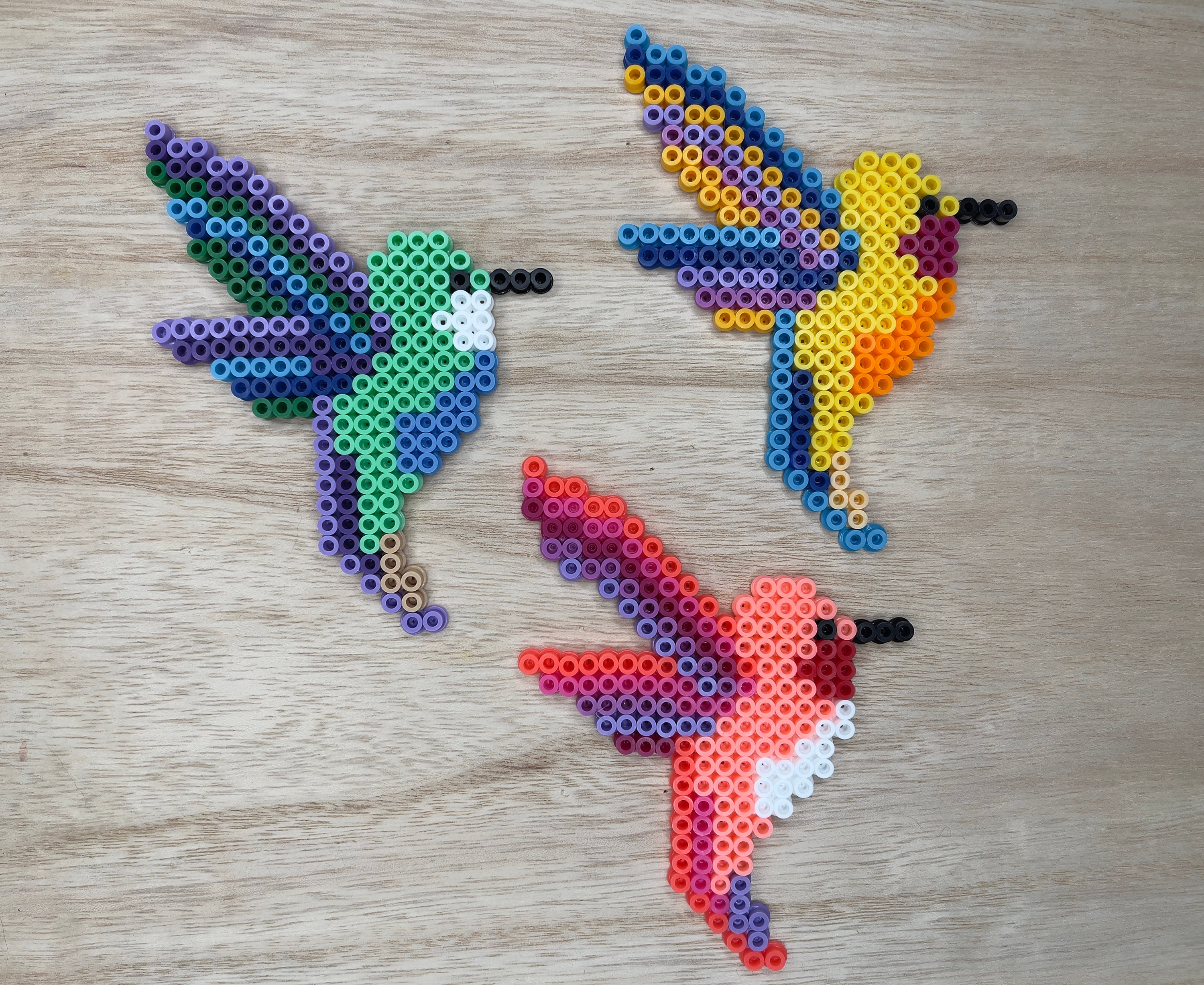 Hummingbird 3d Bead Art Hummingbird Bead Pattern Hummingbird Perler
