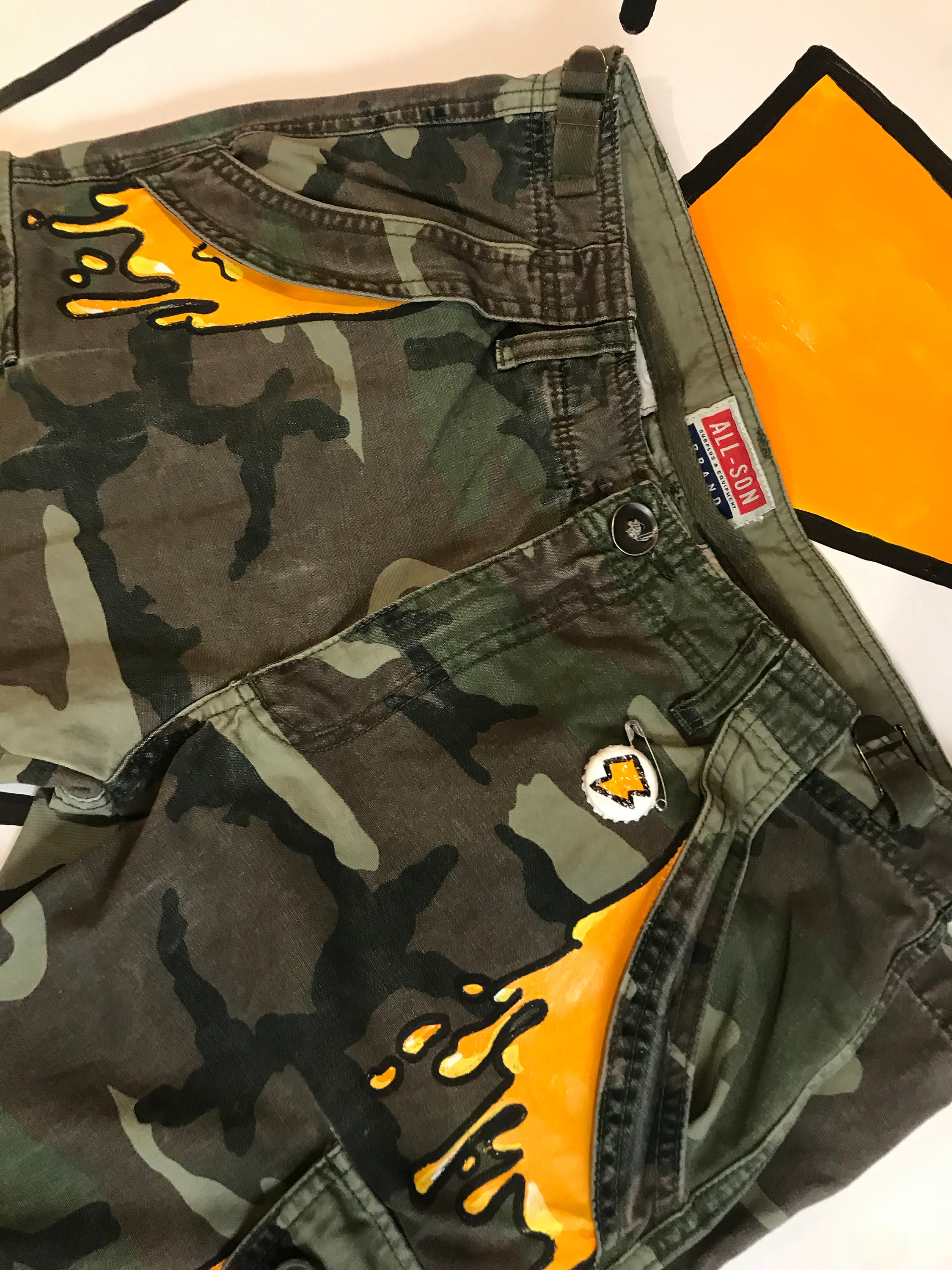 Yellow Drip Camo Custom Hand Painted Camouflage Utility | Etsy